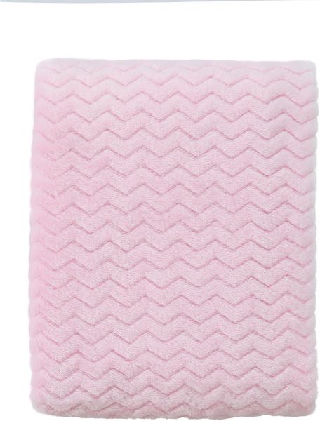 CREVENT Leichte, kuschelige, Flauschige, warme Fleecedecke für Mädchen, Kleinkinder, Kinderbett, Kinderbett, Kinderwagen (75X100cm, gewelltes Babyrosa)