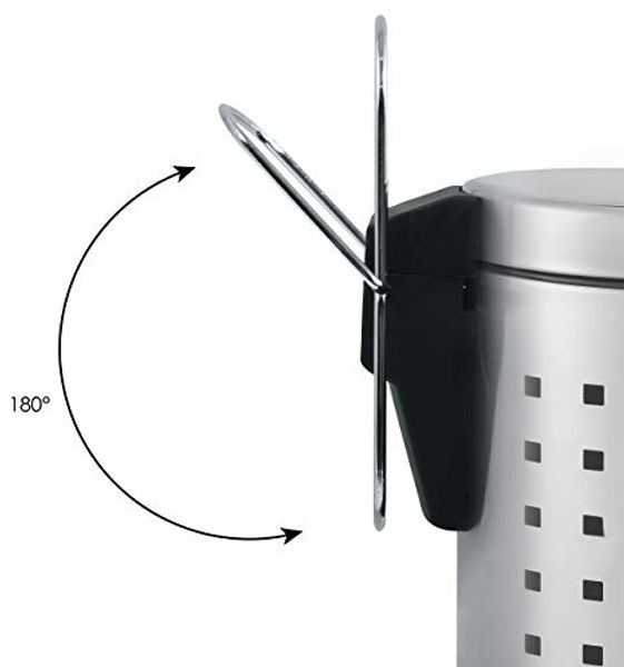 MSV Kosmetikeimer Silber Mülleimer Treteimer Abfalleimer - 3 Liter – mit Herausnehmbaren Inneneimer Bild 4