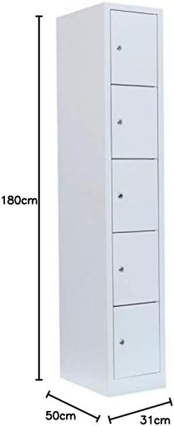 Schließfachschrank Wertfachschrank Fächerschrank Spind Umkleideschrank 5 Fächer-Spint Lichtgrau 520510