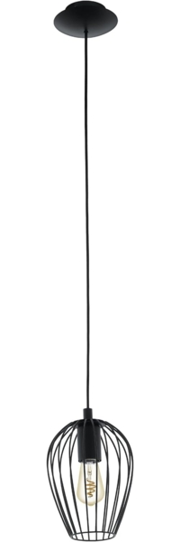 Eglo 49477 Hängeleuchte NEWTOWN Stahl schwarz E27 max. 1X40W H:110cm Ø16cm dimmbar