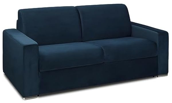 Vente-unique - CALITO Sofa SamtStoff Blau - B 223 cm94 cm x H 85 cm x L 174 cm