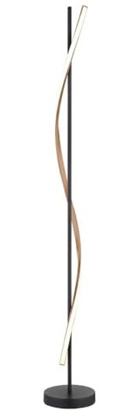 LED Stehleuchte, schwarz, Holzoptik, H 150,7 cm
