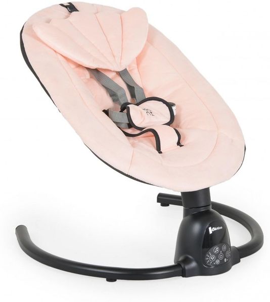 Moni Babywippe Clarissa elektrisch Moskitonetz Fernbedienung Musikfunktion Timer grau pink Bild 2