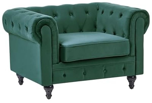Sessel Samtstoff grün CHESTERFIELD