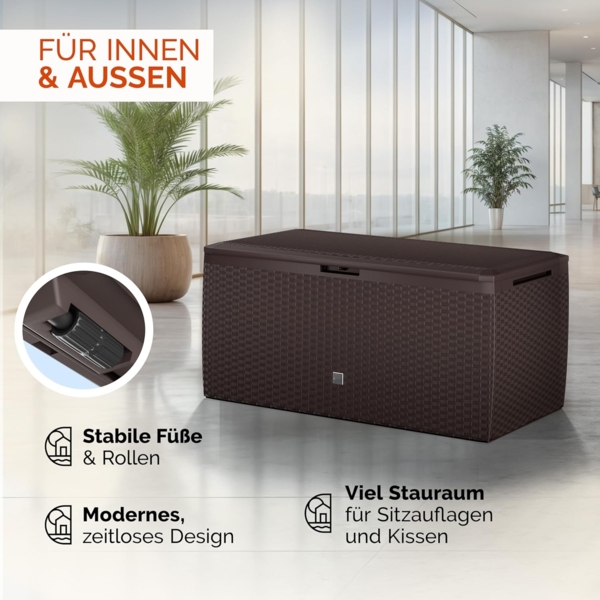 Casaria 'Rato Plus' Gartentruhe | 100 kg | Smart Click System, Kunststoff braun Bild 4