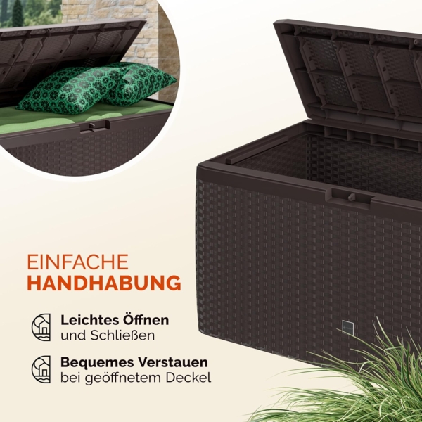 Casaria 'Rato Plus' Gartentruhe | 100 kg | Smart Click System, Kunststoff braun Bild 5