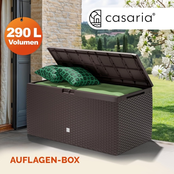 Casaria 'Rato Plus' Gartentruhe | 100 kg | Smart Click System, Kunststoff braun Bild 2