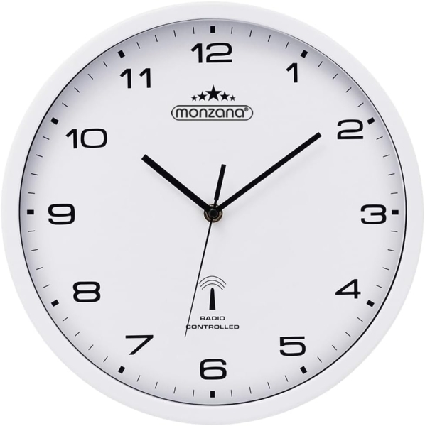 Monzana Funk Wanduhr Funkuhr 31cm Weiß