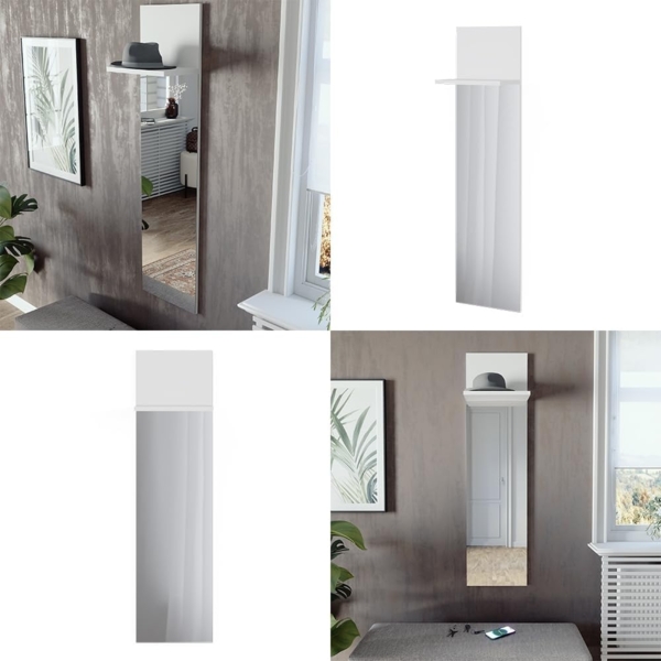 Wandgarderobe Siri Weiß 36 x 135 cm mit Spiegel Vicco Bild 8