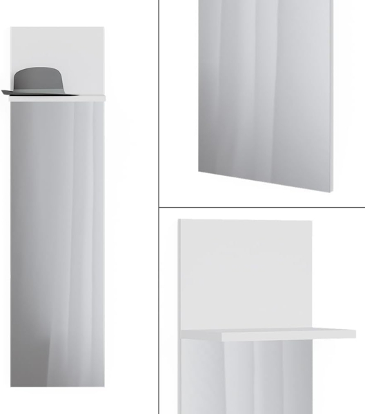 Wandgarderobe Siri Weiß 36 x 135 cm mit Spiegel Vicco Bild 6