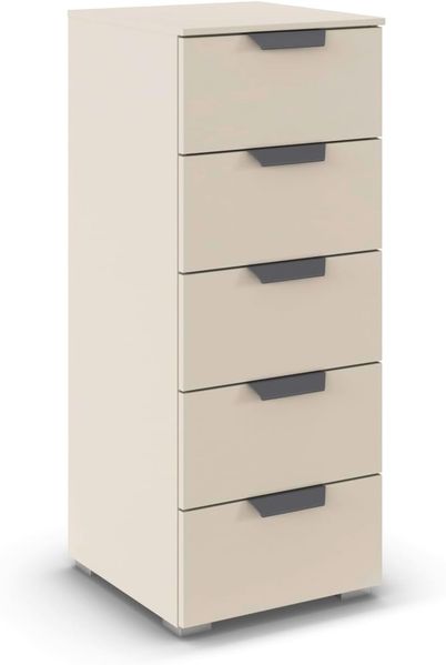rauch Aditio Box, Kommode, 5 Schubladen, mit Softclose-Funktion, Farbe Beige, BxHxT 40x100x42cm