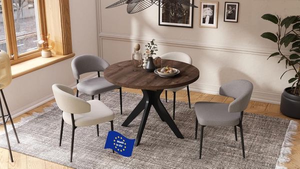 designimpex Esstisch Design Esstisch Renzo ausziehbar 110 bis 180 cm rund Esszimmer Tisch, Esstisch, Esszimmertisch, Tisch, Ausziehtisch, Küchentisch, Esszimmer