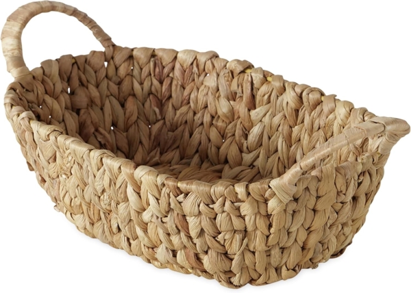 Spetebo Dekokorb Wasserhyazinthe Aufbewahrungskörbchen geflochten (Anzahl, 1 St, 1), mit praktischen Tragehenkeln