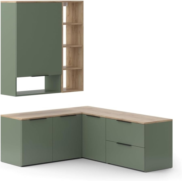 Wohnwand Wido Grün 5 Teile Vicco