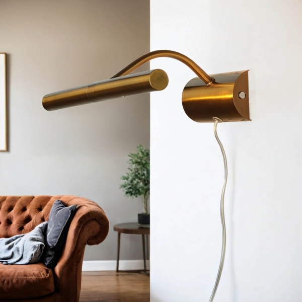 Licht-Erlebnisse Bilderleuchte BILDERLEUCHTE, ohne Leuchtmittel, Bilderlampe Bronze klassisches Design Wohnzimmer Wandlampe