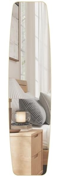 HOMCOM Wandspiegel (Flurspiegel, 1-St, Hängespiegel), mit Metallrahmen, für Schlafzimmer, Wohnzimmmer, Gold