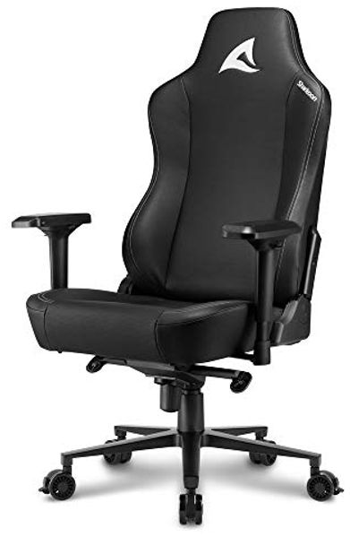 Sharkoon Skiller SGS40 Gaming Stuhl, Schwarz, mit Kunstlederbezug, breit