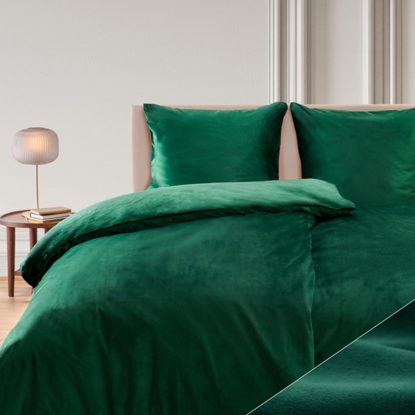 Blumtal Bettwäsche Cashmere-Touch Plüsch, warme Winterbettwäsche + Kopfkissenbezug