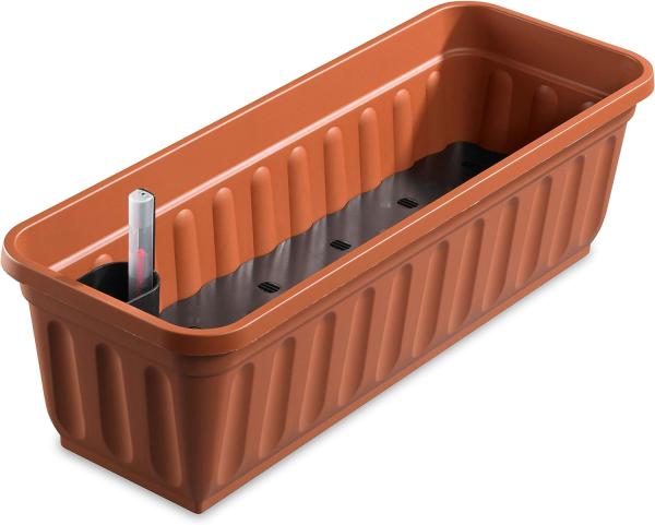 Alpfa Blumenkasten 100 cm Terracotta mit Wasserspeicher Made IN Germany