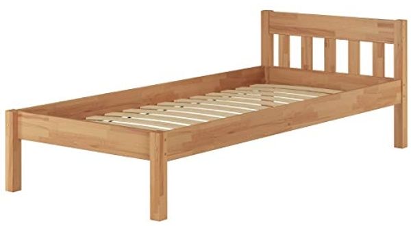 Einzelbett Buchebett geölt Massivholz Jugendbett Futonbett 90x200 V-60. 83-09