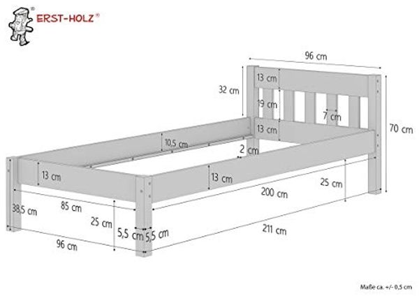 Einzelbett Buchebett geölt Massivholz Jugendbett Futonbett 90x200 V-60. 83-09 Bild 3