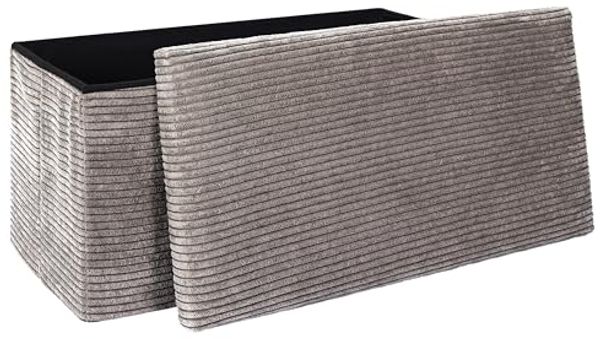HOME DECO FACTORY, HD0277, Cotele Scott Taupe Klappbanktruhe, Weichheit, Möbel, Sitz, Klapptruhe und Bank, 76 x 38 x 38 cm, Sitzhöhe 38 cm, Taupe