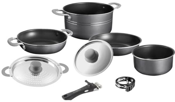 BRUNNER Topf-Set Camping Koch Geschirr Set Flavor 7+1, 22 cm Outdoor Küche Topf Pfanne Alu