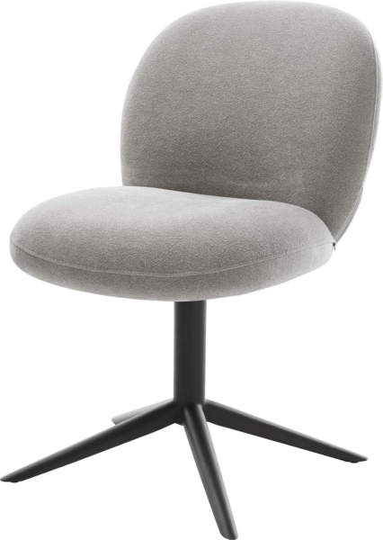 Drehstuhl Nube-Flex Strukturstoff Soft Grau Fußkreuz Schwarz 360° drehbar Wippfunktion Taschenfederkern