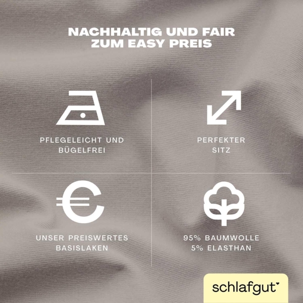 Schlafgut Spannbettlaken EASY Jersey Elasthan, Jersey, Gummizug: rundum, (1 Stück), MADE IN GREEN by OEKO-TEX® Bild 2