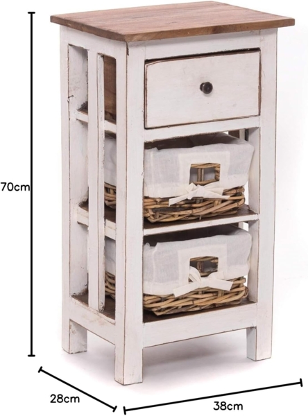 DESIGN DELIGHTS Telefontisch TELEFONTISCH "RATTAN 70", 70x38x28cm (HxBxT), Altholz massiv Beistell Bild 7