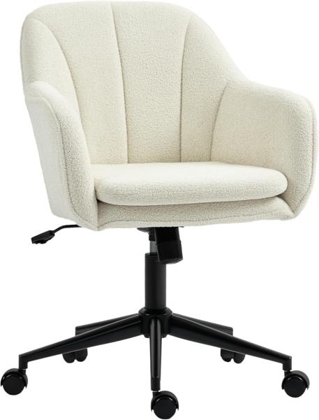 HOMCOM Bürostuhl Schreibtischstuhl, höhenverstellbar (Drehstuhl, 1 St), für Schlafzimmer, Arbeitszimmer, Beige