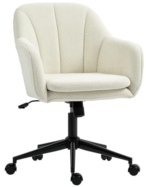 HOMCOM Bürostuhl Schreibtischstuhl, höhenverstellbar (Drehstuhl, 1 St), für Schlafzimmer, Arbeitszimmer, Beige