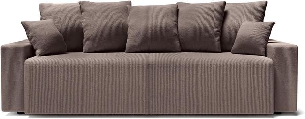 BAÏTA Sofa Alma rechts, umklappbar, Cordstoff, Taupe, 3-Sitzer, mit Aufbewahrungsbox