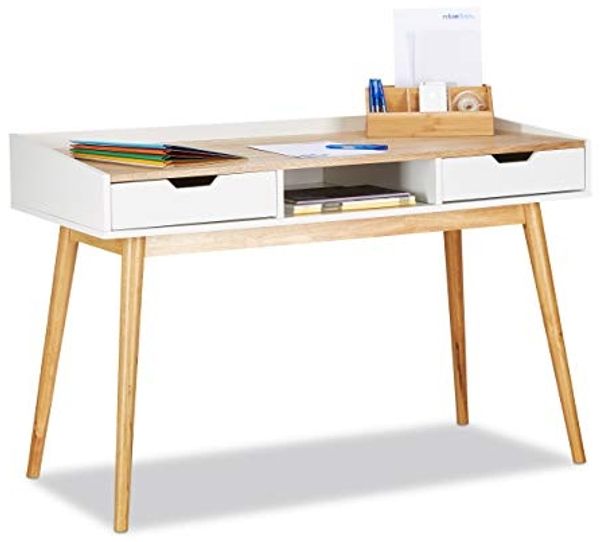 Relaxdays Schreibtisch 2 Schubladen