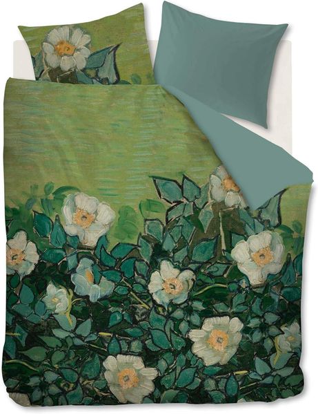 beddinghouse Mako Satin Bettwäsche 2 teilig Bettbezug 155x220 cm Kopfkissenbezug 80x80 cm Wild Meeresgrün