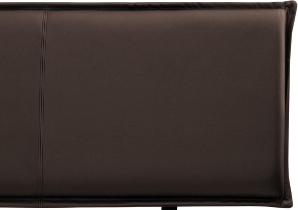 Möbel-Eins CURBY Balkenbett mit Polster-Kopfteil, Wangenfuß, Material Massivholz Natur 160x200 cm Kunstleder Braun Bild 3