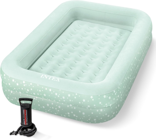 Intex Kinder Reisebett mit Pumpe, mint, 107 x 168 x 25 cm