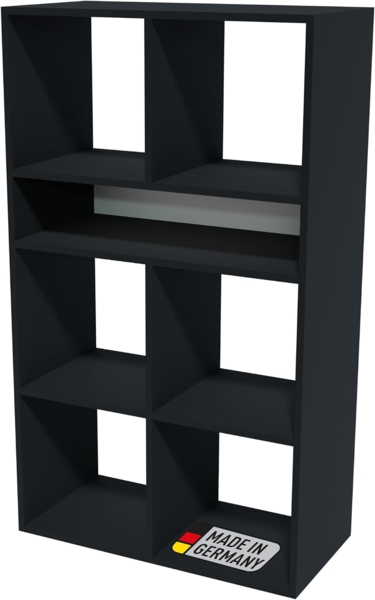 BADEDU WARD Regal 72 cm breit, Anthrazit, 7 Fächer