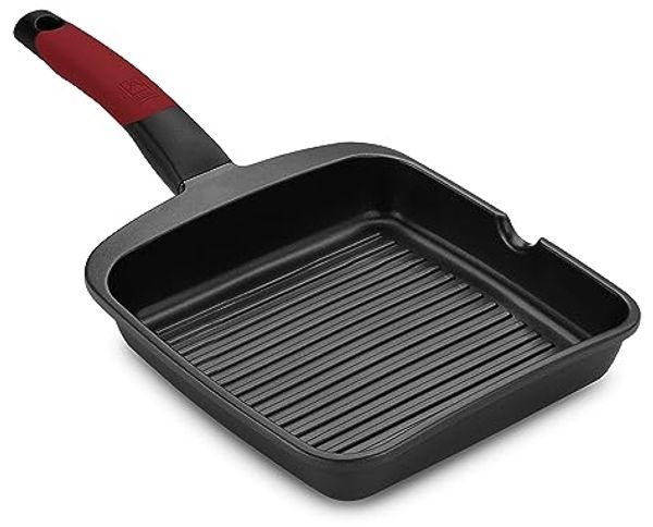 Grillofen mit Rillen BRA A411428 (28x28 cm) Rot