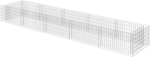 vidaXL Gabionen-Hochbeet Verzinkter Stahl 450×90×50 cm 143553