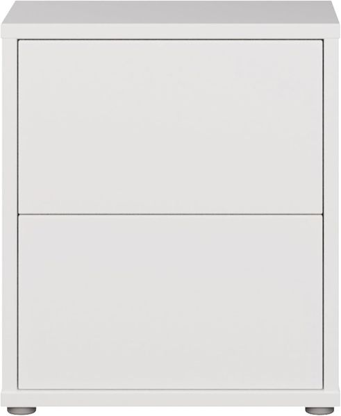 Forte Alice Springs Kommode 50, moderner Nachttisch, Beistelltisch, 2 Schubladen, Schlafzimmer, Wohnzimmer, Holzwerkstoff, Weiß, 49,8 cm breit x 57,5 cm hoch x 34,9 cm tief
