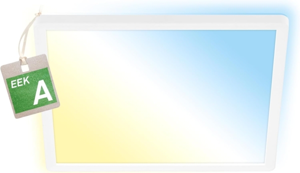BRILONER - EEK A LED Panel Effizient mit 11W bei 2400lm, ca. 50.000h Licht, flach, CCT, indirektes Licht, LED Lampe, Deckenleuchte, Wohnzimmerlampe, Deckenlampe, Flur, 29,3 x 29,3 x 3 cm, Weiß