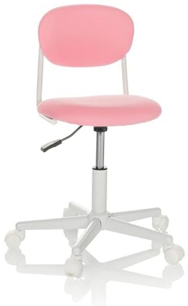 hjh OFFICE Kinderdrehstuhl KIDDY Base I Stoff, Kinder Schreibtischstuhl höhenverstellbar, Pink, 719239