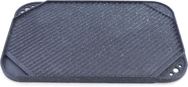 BBQ Grill Wendeplatte Planchaplatte Gusseisen Antihaftbeschichtet 45x30cm