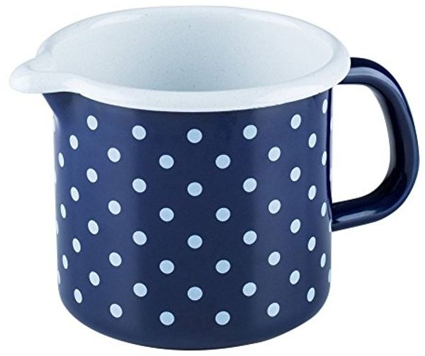 Riess Schnabeltopf Ø10cm 0,75 Liter Emaille Country Dirndl Blümchenblau