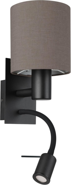 Eglo 900701 Wandleuchte PASTERI Stahl schwarz LED 1X40W;1X3,8W L:15cm H:38cm mit Wippschalter