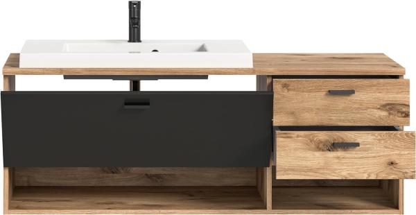 Waschtisch inkl. Waschbecken Grado - Nox Oak / Grau Matt Bild 5