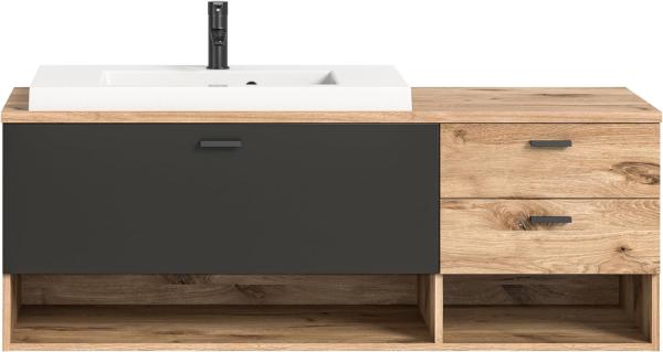 Waschtisch inkl. Waschbecken Grado - Nox Oak / Grau Matt Bild 4
