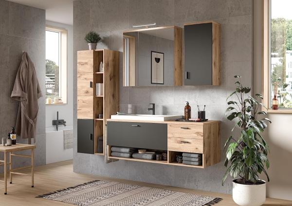 Waschtisch inkl. Waschbecken Grado - Nox Oak / Grau Matt Bild 2