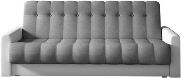 Designer Sofa Vido mit Schlaf- und Klappfunktion Weiß/Grau